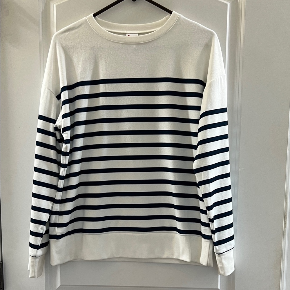 Classic Navy and Cream Striped Women's Sweatshirt